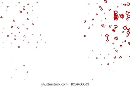 Light Red vector template with isolated letters. Modern geometrical illustration with ABC english symbols. Smart design for your business advert of university.