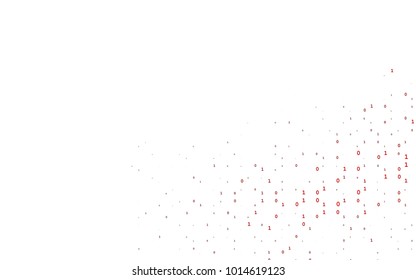 Light Red vector template with isolated numerals. Colored mathematic signs with gradient on white background. The pattern can be used as ads, poster, banner for books.