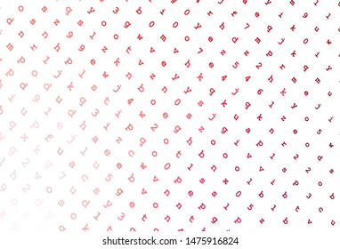 Light Red vector template with isolated letters. Colored alphabet signs with gradient on white background. Pattern for school, grammar websites.