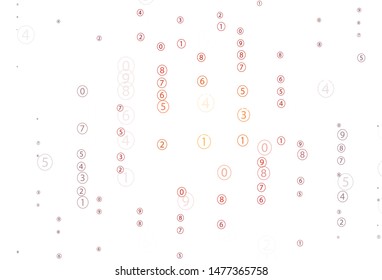 Light Red vector template with isolated numerals. Blurred design in simple style with collection of numerals. Template for landing page of typography.