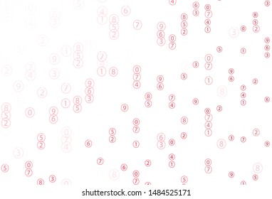 Light Red vector template with isolated numerals. Shining colorful illustration with isolated Digit signs. Template for landing page of typography.