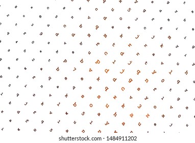 Light Red vector template with isolated letters. Blurred design in simple style with signs of alphabet. Pattern for booklets, leaflets of education.