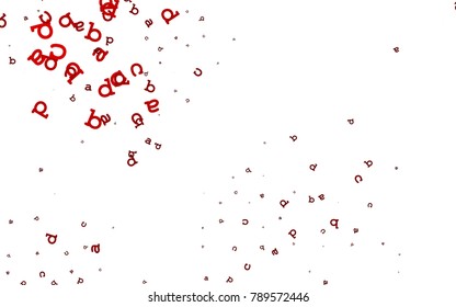 Light Red vector template with isolated letters. Shining colorful illustration with isolated letters. Template can be used as a background for ads of typography.