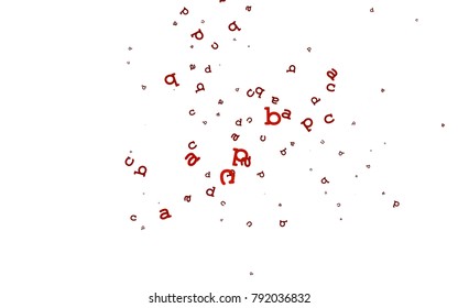 Light Red vector template with isolated letters. Shining colorful illustration with isolated letters. The pattern can be used for ad, booklets, leaflets of education.