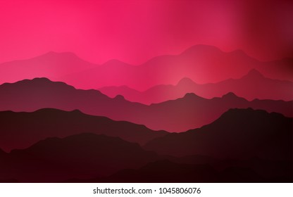 Light Red vector template with lines, ovals. Geometric illustration in mountain style with gradient.  Mountain design for your web site.