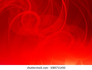 Light Red vector template with lines, ovals. Glitter abstract illustration with wry lines. Textured wave pattern for backgrounds.