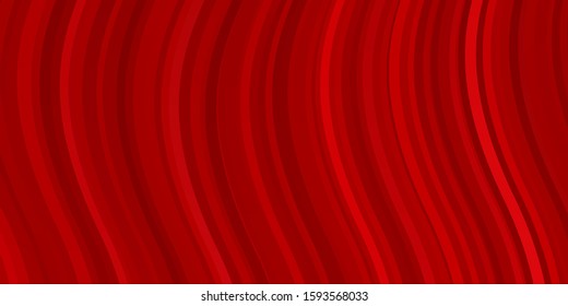 Light Red vector template with lines. Bright illustration with gradient circular arcs. Best design for your ad, poster, banner.