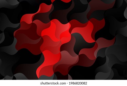 Light Red vector template with lines, ovals. Creative illustration in halftone marble style with gradient. Brand new design for your ads, poster, banner.