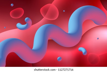 Light Red vector template with liquid shapes. A vague circumflex abstract illustration with gradient. New composition for your brand book.