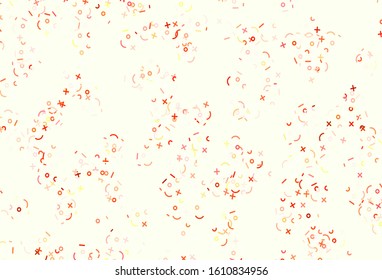 Light Red vector template with math simbols. Shining colorful illustration with isolated Digit signs. Pattern for ad, booklets, leaflets of education.