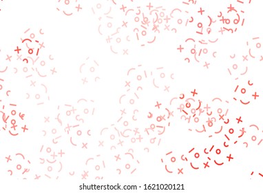 Light Red vector template with math simbols. Abstract illustration with colored algebra signs. Smart design for university advert.