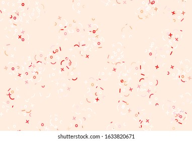 Light Red vector template with math simbols. Blurred design in simple style with collection of numerals. Pattern for ad, booklets, leaflets of education.