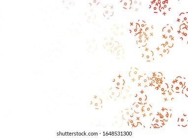 Light Red vector template with math simbols. Shining colorful illustration with isolated Digit signs. Smart design for university advert.