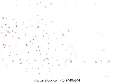 Light Red vector template with musical symbols. Isolated colorful music keys on abstract background. Pattern for websites of musitians.