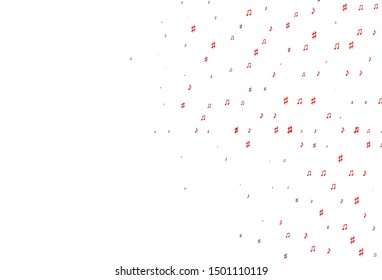 Light Red vector template with musical symbols. Modern abstract illustration with melody keys. Template for fasion magazines.