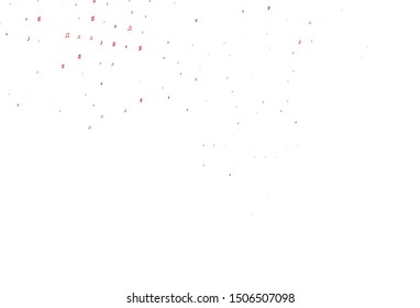 Light Red vector template with musical symbols. Abstract illustration with colorful symbols of melody. Template for fasion magazines.