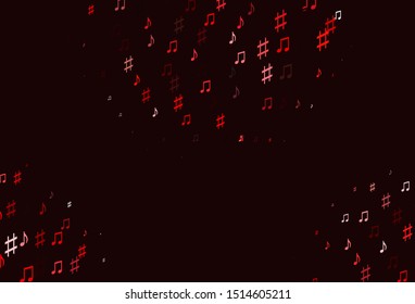 Light Red vector template with musical symbols. Decorative design in abstract style with music shapes. Modern design for wallpapers.