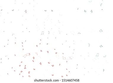 Light Red vector template with musical symbols. Isolated colorful music keys on abstract background. Template for fasion magazines.