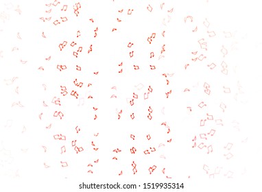Light Red vector template with musical symbols. Abstract illustration with colorful symbols of melody. Pattern for websites of musitians.