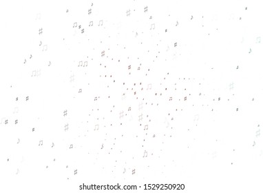 Light Red vector template with musical symbols. Decorative design in abstract style with music shapes. Pattern for festival leaflets.