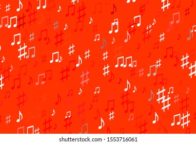 Light Red vector template with musical symbols. Abstract illustration with colorful symbols of melody. Modern design for wallpapers.
