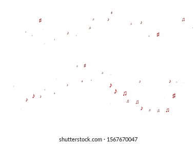 Light Red vector template with musical symbols. Modern abstract illustration with melody keys. Modern design for wallpapers.