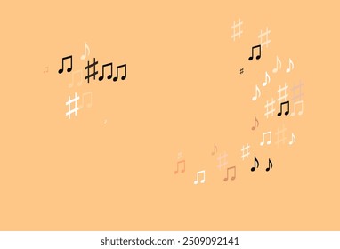 Light Red vector template with musical symbols. Shining illustration of colorful gradient music notes. Pattern for school ad, booklets.