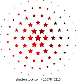 Light Red vector template with neon stars. Colorful illustration in abstract style with gradient stars. Best design for your ad, poster, banner.