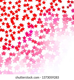 Light Red vector template with neon stars. Colorful illustration in abstract style with gradient stars. Theme for cell phones.