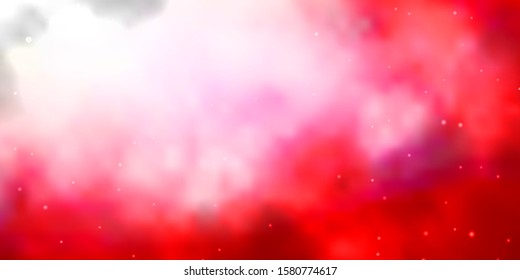 Light Red vector template with neon stars. Colorful illustration in abstract style with gradient stars. Theme for cell phones.