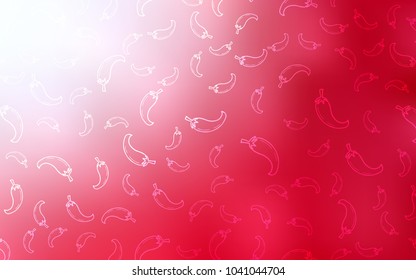 Light Red vector template with organic peppers. peppers on blurred abstract background with colorful gradient. Pattern for ads of breakfast, lunch, dinner.