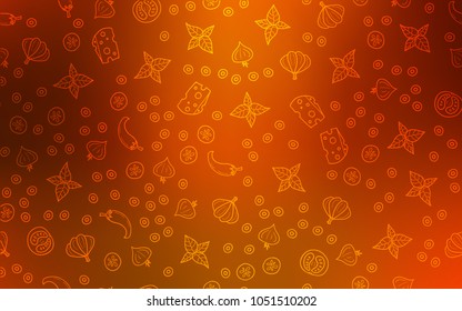 Light Red vector template with organic meal. Glitter abstract sketch with gourmet food. Pattern for menu of cafes, bars, restaurants.