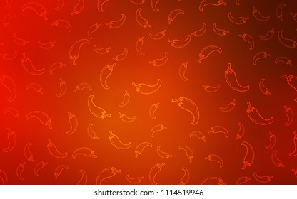 Light Red vector template with organic peppers. Glitter abstract sketch with hot peppers. Doodle design for your business advert of cafes.