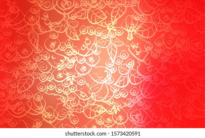 Light Red vector template with organic meal. Illustration with set of fresh food in doodle style. Template for meal cooking in kitchen.