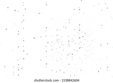 Light Red vector template with poker symbols. Glitter abstract sketch with isolated symbols of playing cards. Smart design for your business advert of casinos.