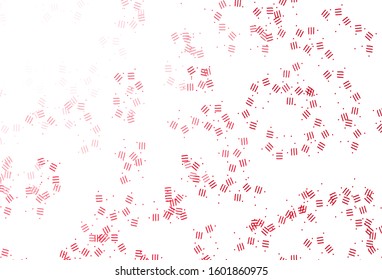 Light Red vector template with repeated sticks, dots. Glitter abstract illustration with colorful sticks. Template for your beautiful backgrounds.