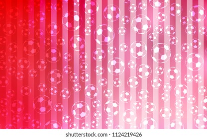 Light Red vector template with soccer symbols. Glitteral colorful illustration with abstract soccer balls. Smart design for ads of soccer matches.