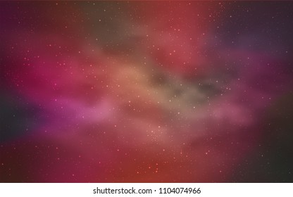 Light Red vector template with space stars. Glitter abstract illustration with colorful cosmic stars. Template for cosmic backgrounds.