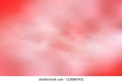 Light Red vector template with space stars. Blurred decorative design in simple style with galaxy stars. Pattern for futuristic ad, booklets.