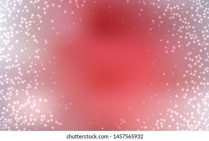 Light Red vector template with space stars. Blurred decorative design in simple style with galaxy stars. Pattern for futuristic ad, booklets.