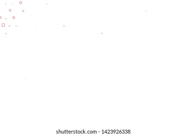 Light Red vector template with spots, rectangles. Decorative design in abstract style with circles, rectangles. Design for business adverts.