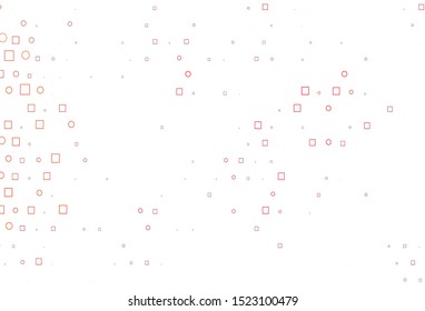 Light Red vector template with spots, rectangles. Illustration with set of shining colorful abstract circles, cubes. Pattern for ads, leaflets.