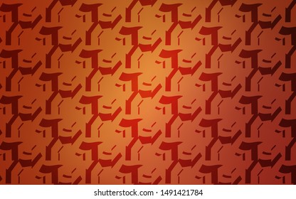Light Red vector template with wry lines. A shining illustration, which consists of curved lines. Template for cell phone screens.