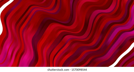 Light Red vector template with wry lines. Colorful geometric sample with gradient curves.  Pattern for booklets, leaflets.