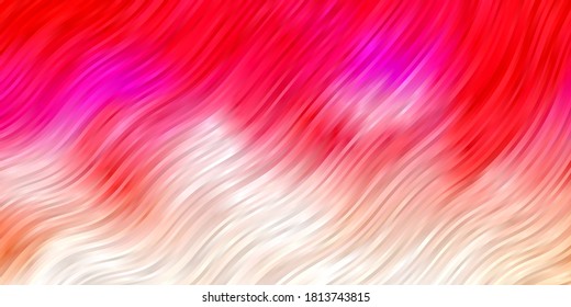 Light Red vector template with wry lines. Colorful abstract illustration with gradient curves. Template for cellphones.