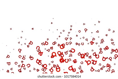 Light Red vector texture with ABC characters. Shining colorful illustration with isolated letters. Template can be used as a background for ads of typography.