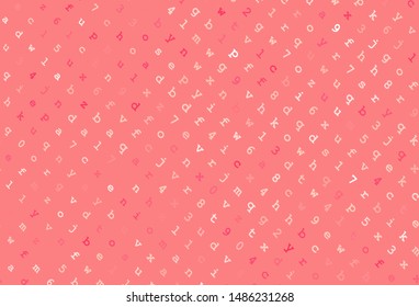 Light Red vector texture with ABC characters. Blurred design in simple style with signs of alphabet. Pattern for ads, poster, banner of books.