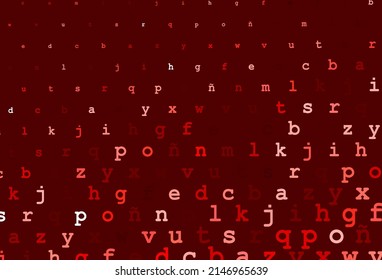 Light red vector texture with ABC characters. Colored alphabet signs with gradient on white background. The pattern can be used as ads, poster, banner for books.