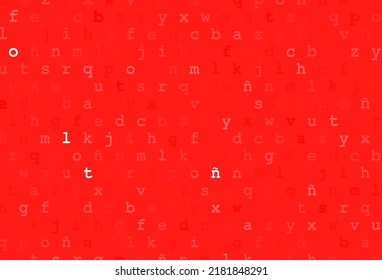 Light red vector texture with ABC characters. Colored alphabet signs with gradient on white background. The pattern can be used for school, grammar websites.