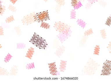 Light Red vector texture with artificial intelligence concept. Colored AI structure with gradient lines and dots. Design for depiction of cyber innovations.